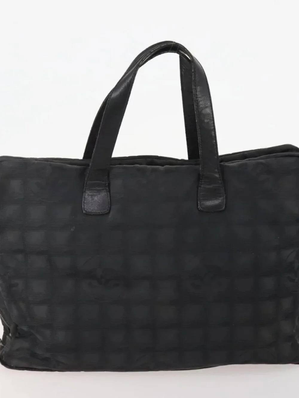 CHANEL New Travel line Tote Bag Nylon 3 Set Black Beige CC Auth BA12660
